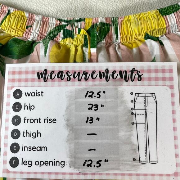 8 Oak Lane XS/S Pink White Stripe Lemon Print Sleep Shorts 100% Cotton - Picture 16 of 16